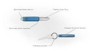 A sketch of the Elko EDC keychain slip joint folding pocket knife.