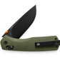 The Carter EDC folding slide lock pocket knife with OD green and orange accent case and black blade.
