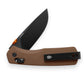The Carter EDC slide lock folding pocket knife in brown, orange, and black.
