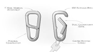 A sketch of The Hardin EDC keychain carabiner.