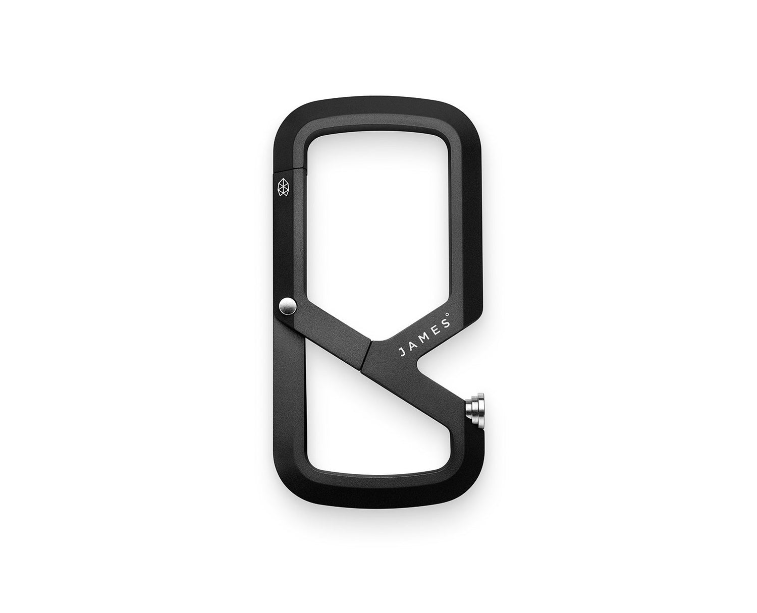 The Mehlville EDC keychain carabiner in black.