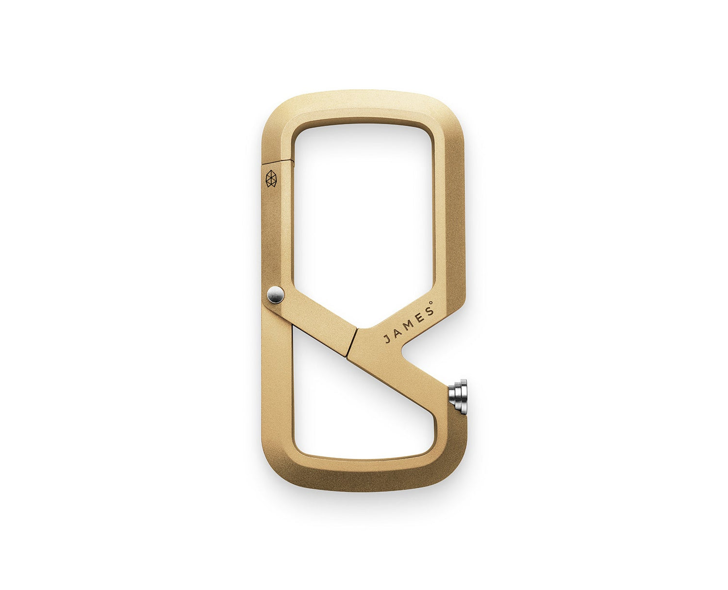 The Mehlville EDC carabiner in brass.