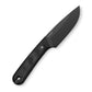 The Hell Gap fixed blade camping knife with black handle and black blade.