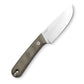 The Hell Gap fixed blade camping knife with OD green micarta handle and stainless steel blade.
