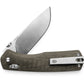 The Carter XL knife with OD green handle and stainless steel blade.