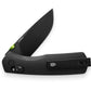 The Carter EDC slide lock folding pocket knife with black handle and black blade.