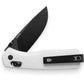 The Carter EDC slide lock folding pocket knife with bone handle and black blade.