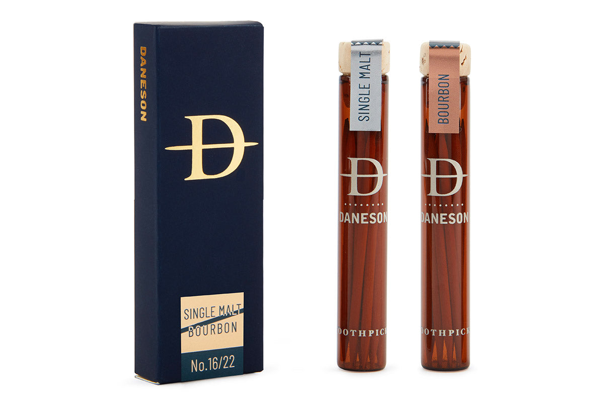 A 2 pack of Single Malt Bourbon Daneson flavored toothpick. 