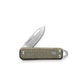 The Elko EDC keychain slip joint folding pocket knife with OD green handle and stainless steel blade.