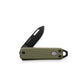 The Elko EDC keychain slip joint folding pocket knife with OD green handle and black blade.