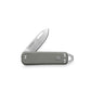 The Elko EDC keychain slip joint folding pocket knife with primer gray handle and stainless steel blade.