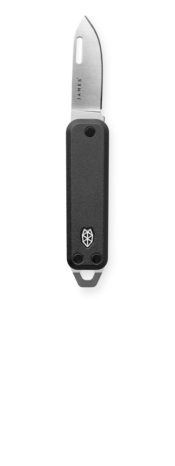 The Elko EDC keychain folding slip joint pocket knife, fully opened with the blade visible.