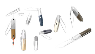 Early sketches of the Wayland pocket knife.
