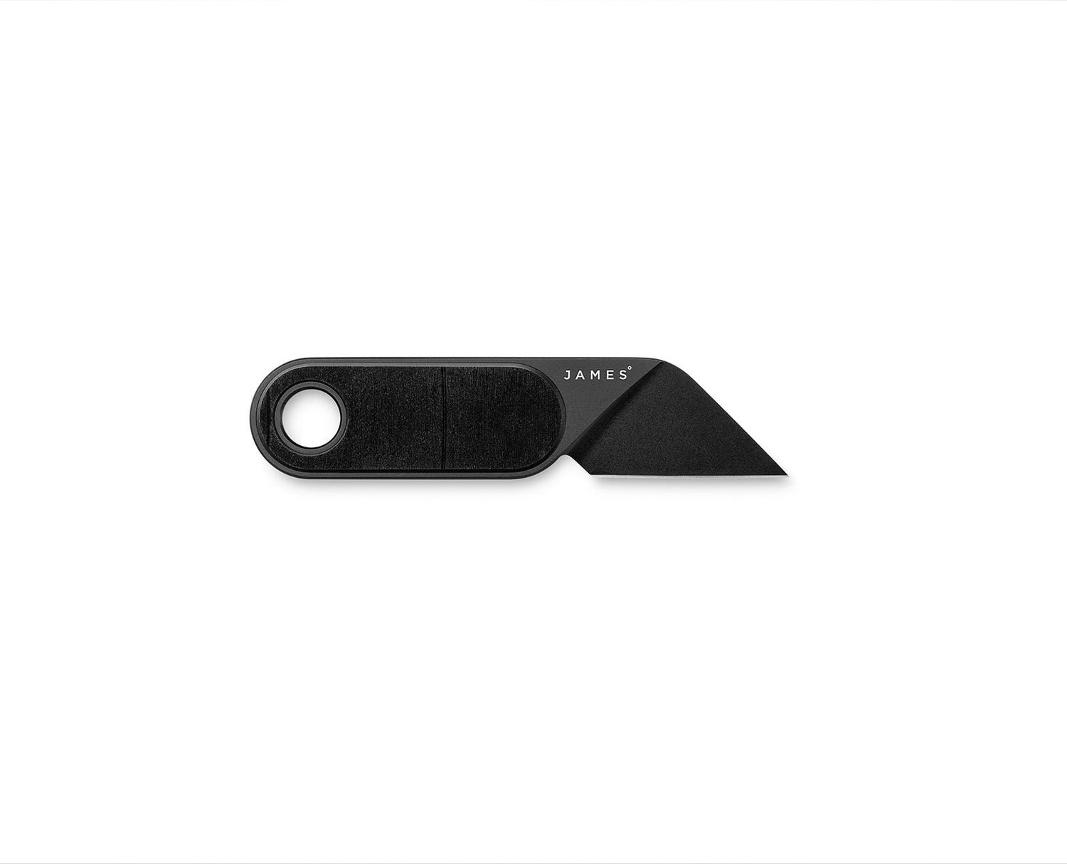 The Abbey mini fixed blade knife with black handle and black blade.