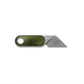 The Abbey mini fixed blade knife with tie dye green handle and stainless steel blade.