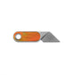 The Abbey mini fixed blade knife with tie dye orange handle and stainless steel blade.