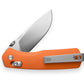 The Carter EDC folding slide lock pocket knife with orange handle and stainless steel blade.