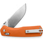 The Carter XL EDC folding slide lock pocket knife with orange handle and stainless steel blade.