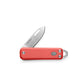The Elko EDC keychain folding slip joint pocket knife with coral handle and stainless steel blade.