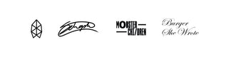 The logos of The James Brand, Schoph, Monster Children, and Burger She Wrote.