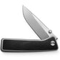 The Barnes integral titanium EDC frame lock folding pocket knife with Micarta handle and stainless steel blade.