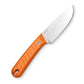 The Hell Gap fixed blade camping knife with orange handle and stainless steel blade.