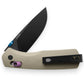 The Carter EDC slide lock folding pocket knife in coyote tan.