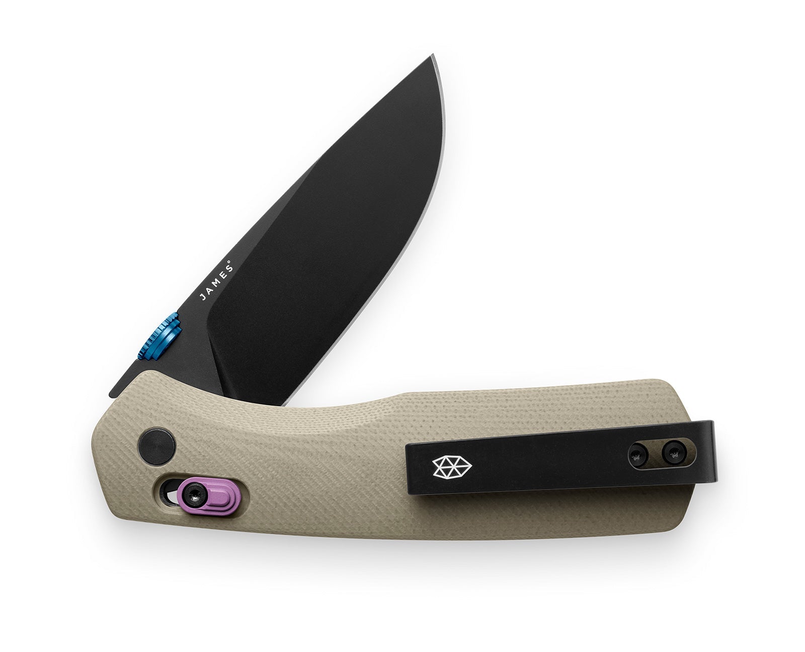 The Carter EDC slide lock folding pocket knife in coyote tan.