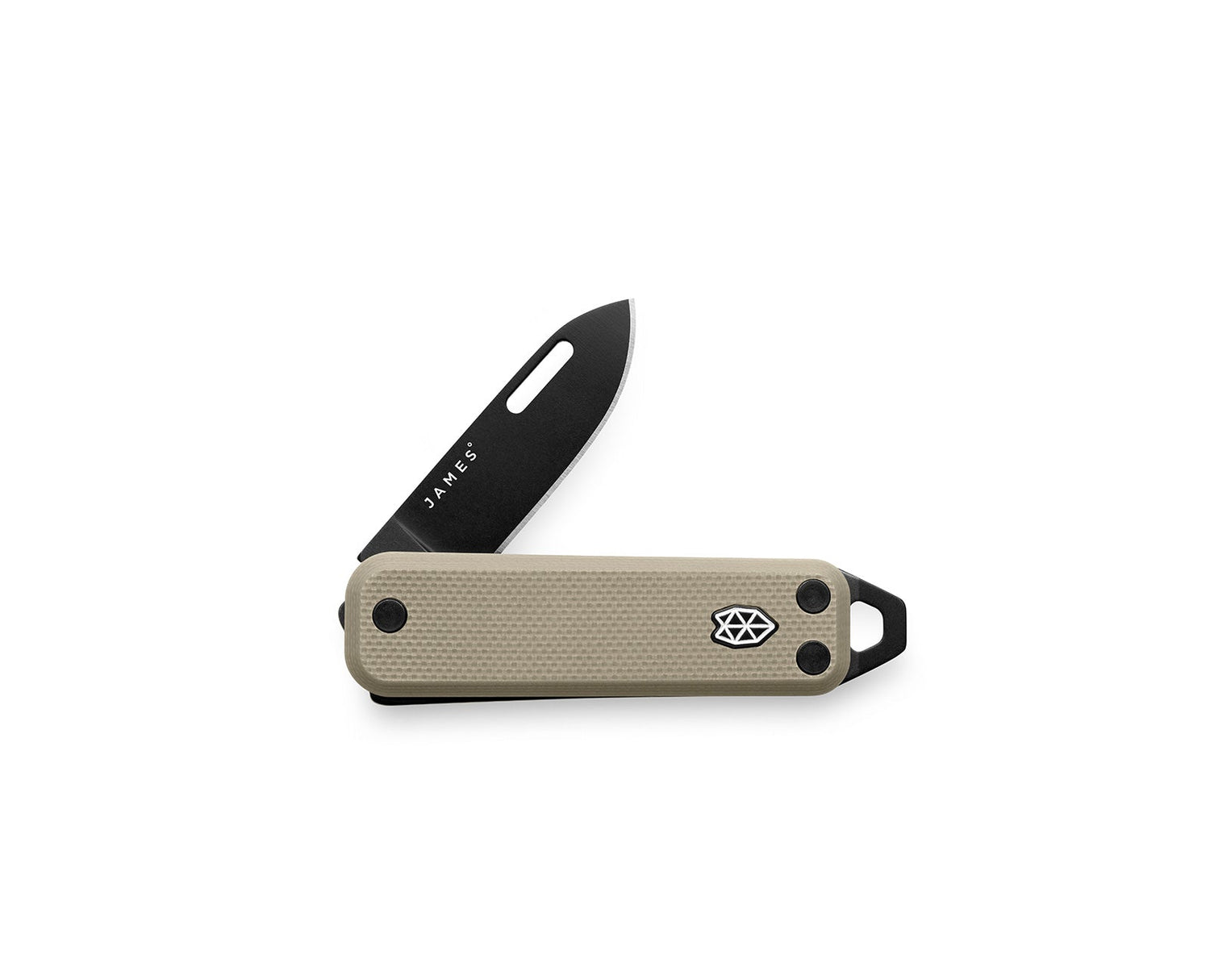 The Elko EDC keychain slip joint folding pocket knife in coyote tan.