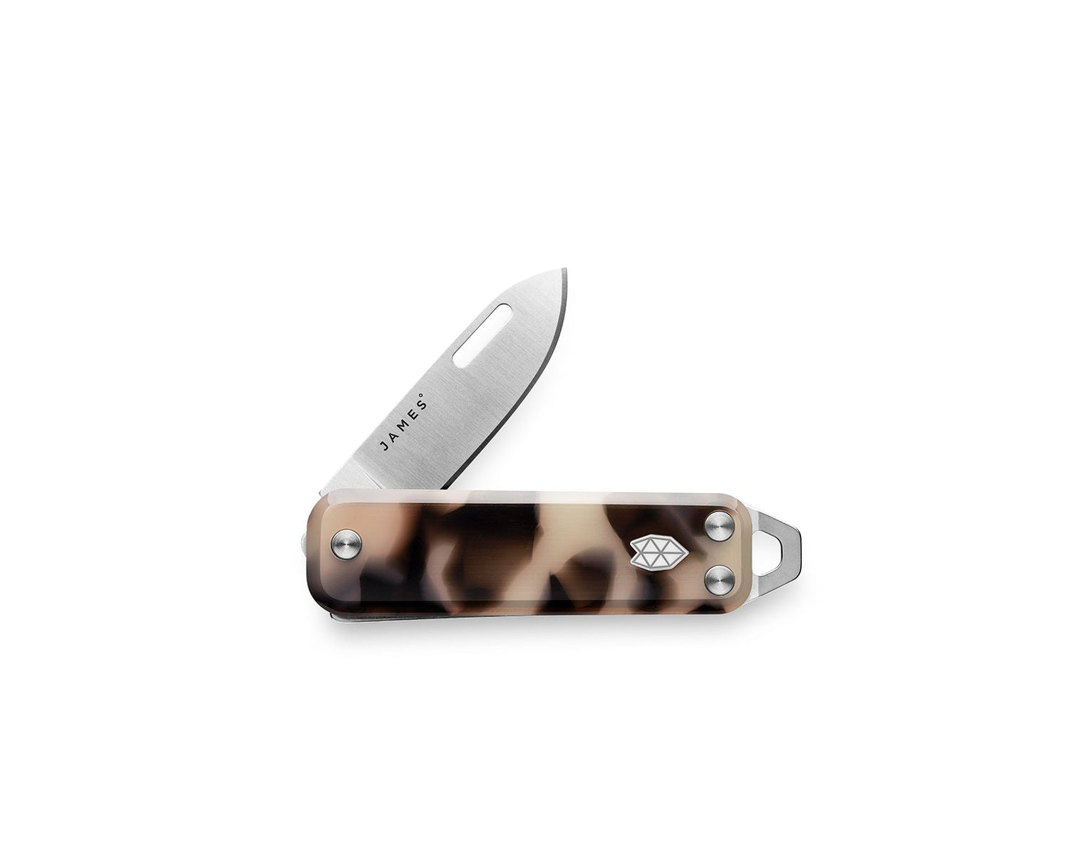 The Elko pocket knife in desert tortoise eco-acetate.