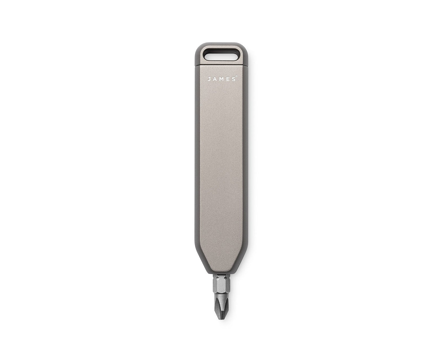 The Warrick EDC screwdriver bit driver in coyote tan open vertically orientated.