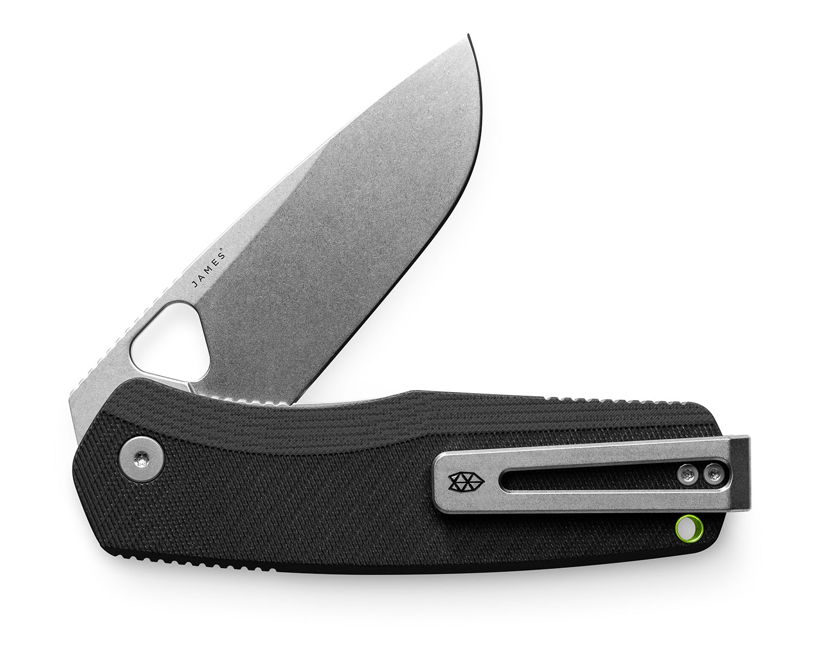 The Folsom Pro EDC folding liner lock pocket knife in black.