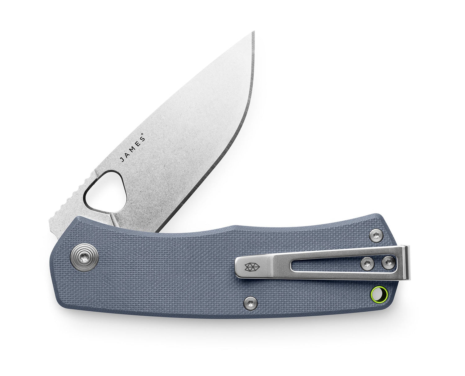 The Folsom liner lock pocket knife in tidal blue and stonewash.