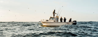 A group fishing from a boat in Baja California.