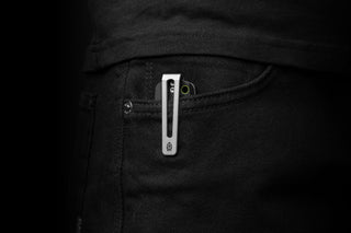 The Folsom Pro EDC pocket knife in a pocket.