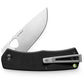 The Folsom EDC folding liner lock pocket knife with a black handle and stainless steel blade.