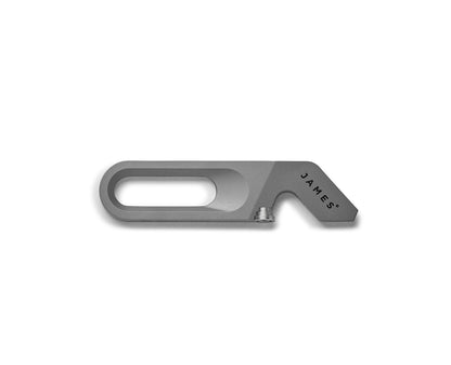 The Halifax EDC keychain multitool in titanium.