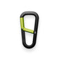 The Hardin EDC keychain carabiner in black and electric moss.