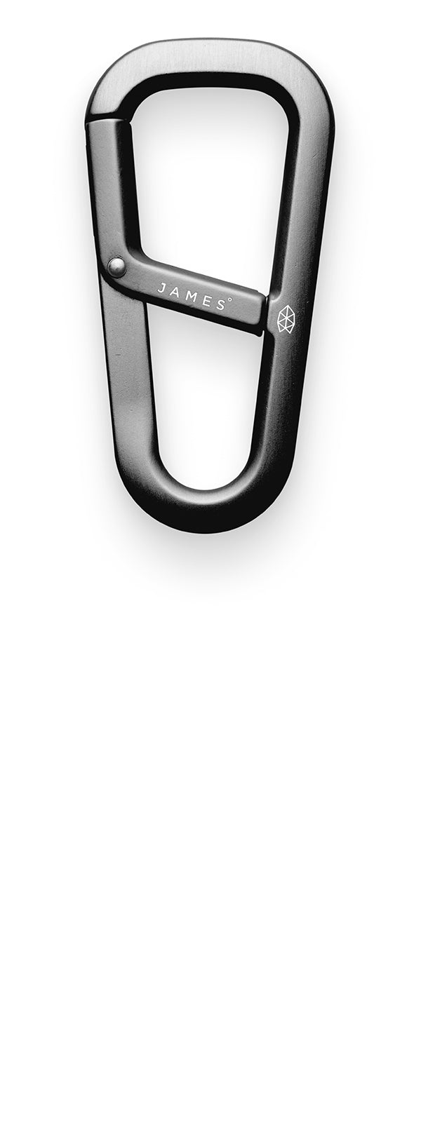 The Hardin EDC keychain carabiner in space grey.