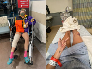 Professional rock climber and photographer Savannah Cummins recovering from an injury in the hospital.