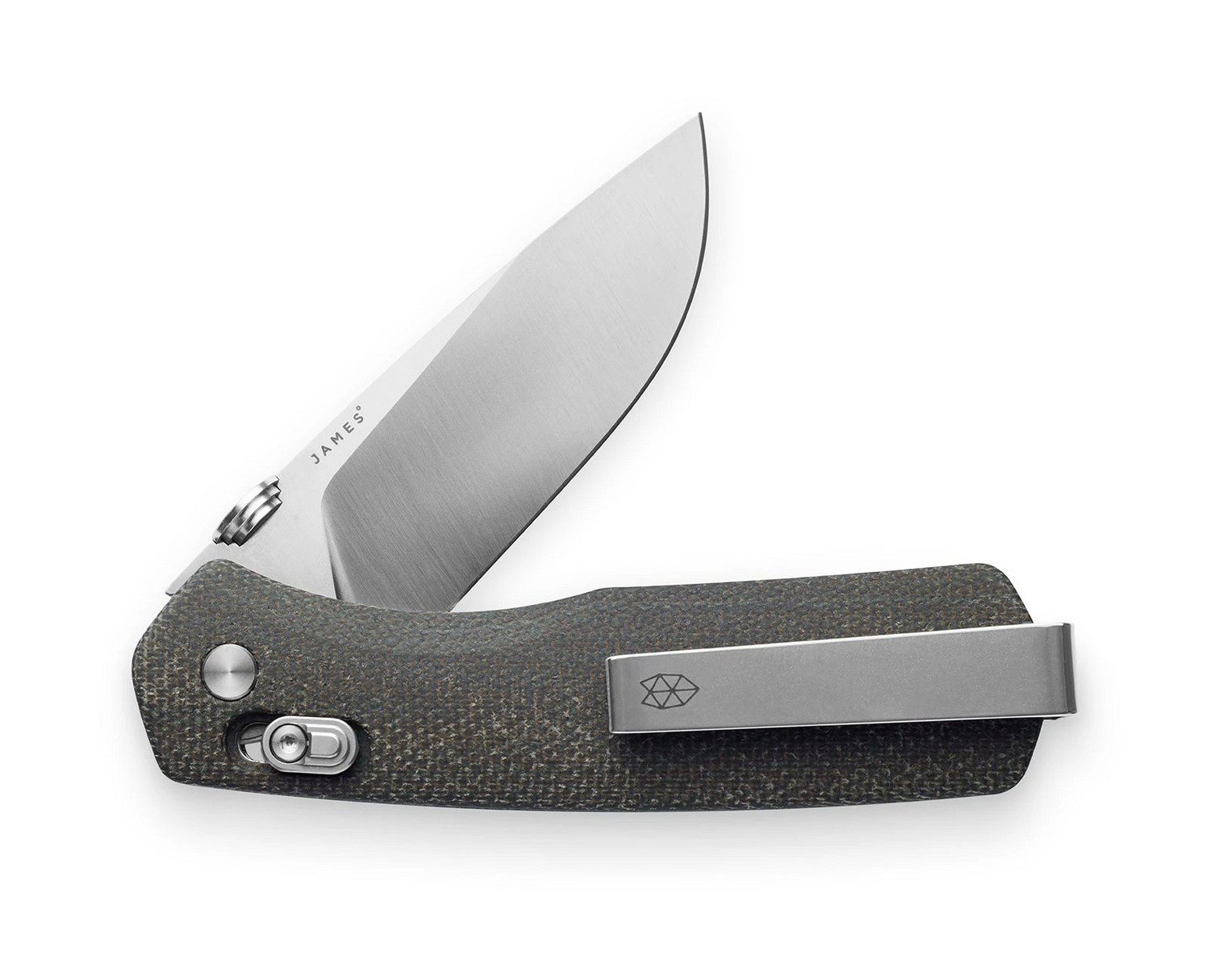 The Carter EDC slide lock folding pocket knife in OD green and stainless steel.