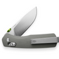The Carter EDC slide lock folding pocket knife in primer gray and stainless steel.