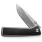 The Barnes integral titanium EDC frame lock folding pocket knife with Micarta handle and Damasteel blade.