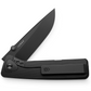 The Barnes integral titanium EDC frame lock folding pocket knife with black handle and black blade.