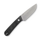 The Hell Gap fixed blade camping knife with black handle and stainless steel blade.