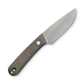 The Hell Gap fixed blade camping knife with OD green micarta handle and stainless steel blade.