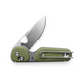 The Redstone EDC pocket knife with a slide lock in OD green and stainless.